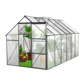 6x12 FT Polycarbonate Greenhouse W Raised Base Anchor, Heavy Duty Walk-in 6x12 FT Polycarbonate Greenhouse W Raised Base Anchor, Heavy Duty Walk-in