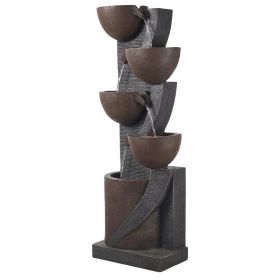 Outdoor Water Fountain 5-Tier Jar-Shaped Cascading 49.61 in Fountains Outdoor Water Fountain 5-Tier Jar-Shaped Cascading 49.61 in Fountains